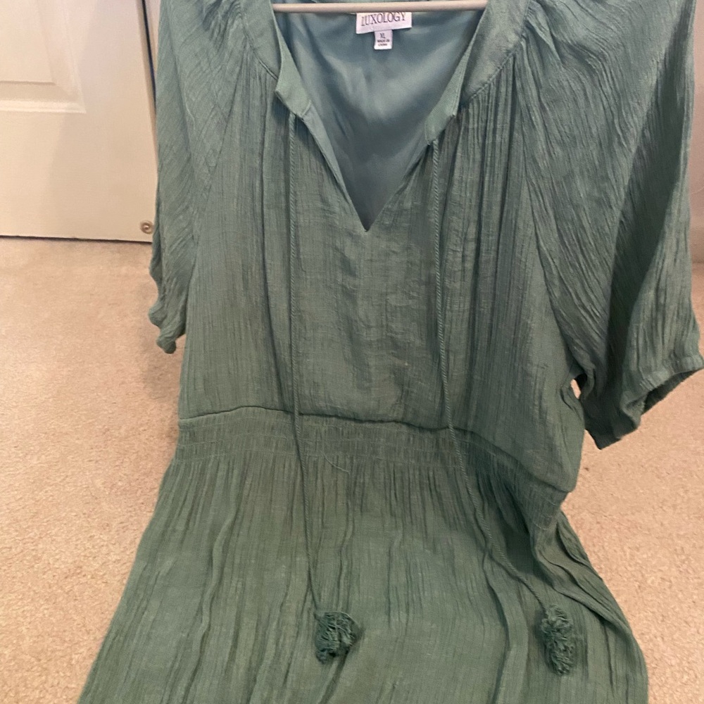 Light green long maxi dress